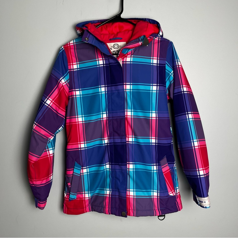 Empyre Women’s Plaid Hooded Outerwear Coat XS – Zip Closure